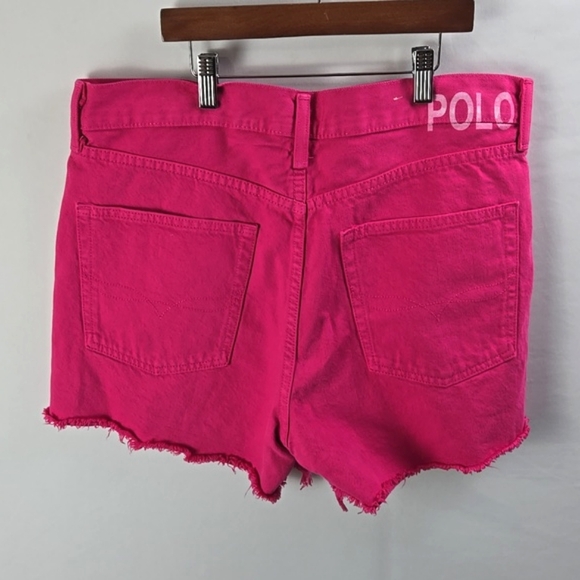 Polo Ralph Lauren Womens Hot Pink The Crosby Relaxed Denim Jeans Shorts Sz 30 - Picture 3 of 10